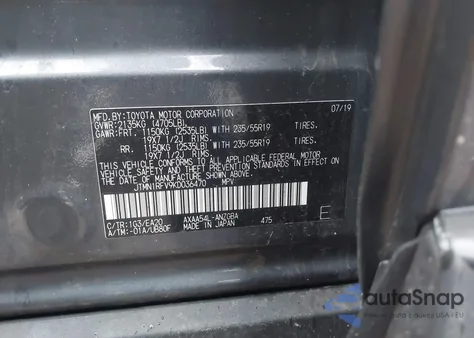 2019 Toyota Rav4 Limited из США, поврежденный, VIN JTMN1RFV9KD036470